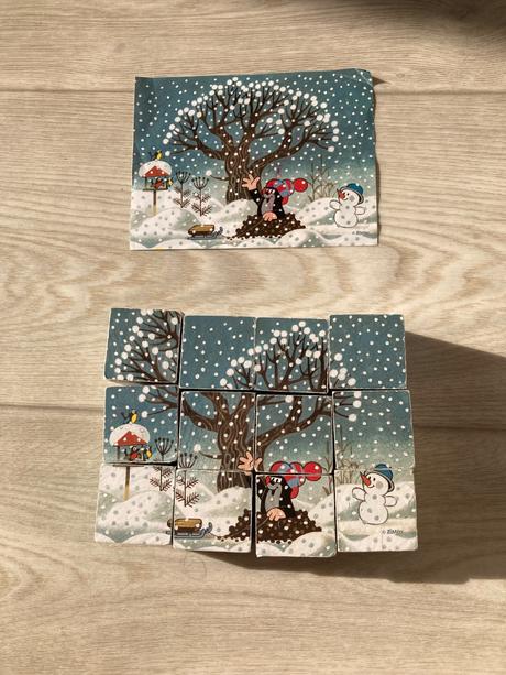 Drevené kocky krteček, 