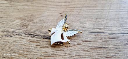 Brošňa ozdobná -anjel - svetlo ružový, 