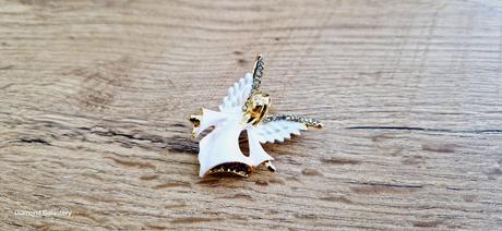 Brošňa ozdobná -anjel - svetlo ružový, 