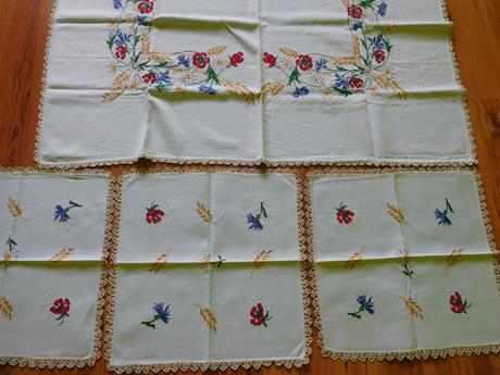 Ručne vyšívaný set obrusov-122x135cm, , 