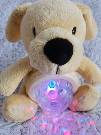 Psík 2v 1 lampička aj hra uspavanku,