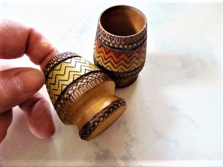 Drevené poháriky / 6 ks,