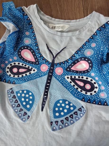 Motylikove tričko 128/134, h&m,128