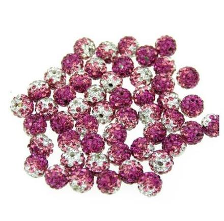 Shamballa korálky melírované fuchsia , 