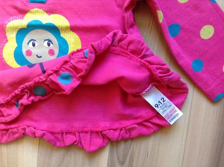 Ružové tricko s kvetinkou, 9-12m, george,80