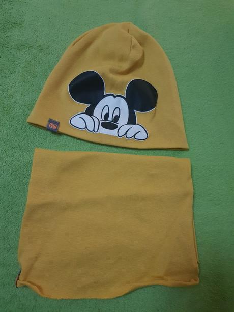 Set čiapka a nákrčník mickey mouse, 80