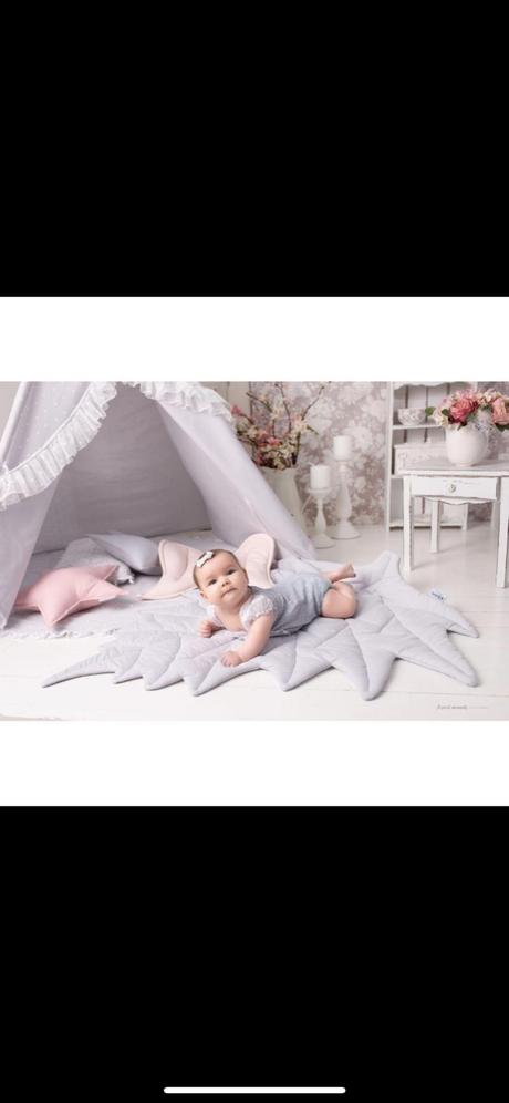 Cozydots teepee stan s krajkou, čipkou a volánmi,