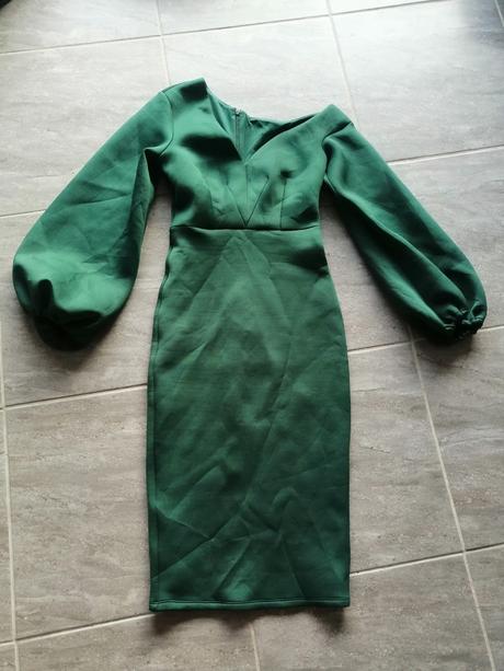 Zelené neoprénové šaty asos v36, 36