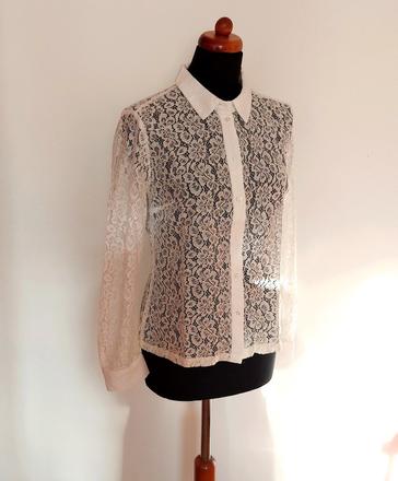 Biela čipkovaná blúzka, m