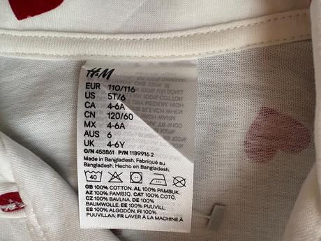 Nenosene krasne pyzamo, h&m,110