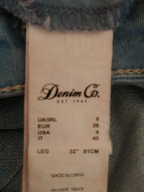 Dámske tenké sv. modré elastické rifle, denim co, denim co,xs