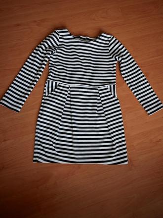 Úpletové elegantnejšie pásikavé šaty, h&m,104