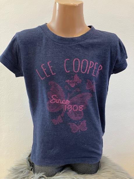 Dievčenské tričko s motýľmi modré lee cooper, lee cooper,122