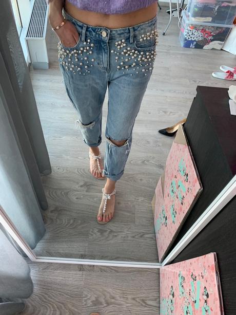 Sandalky sandale s perličkami, 39