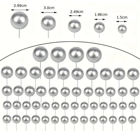 Tortový zápich guličky strieborné (108ks) -skladom,