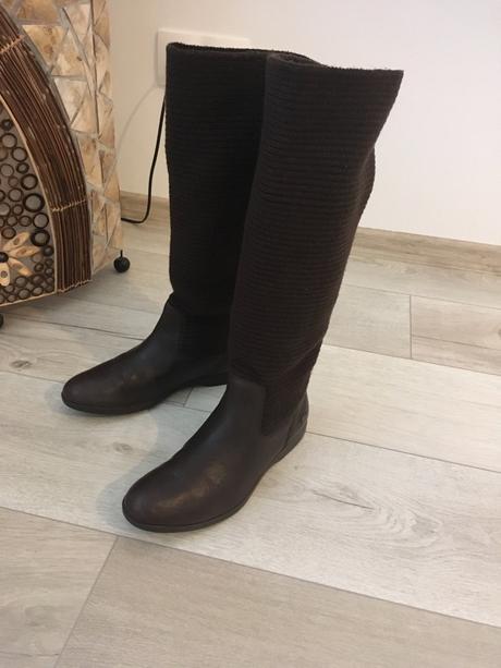 Lacoste 37v-dámske kožené čižmy, lacoste,37