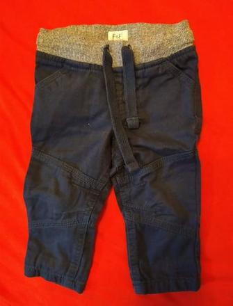 Modré podšité nohavice značky f&f, veľkosť 3-6 m, f&f,68