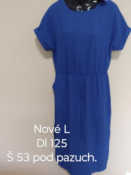 Modré šaty s vreckami, l
