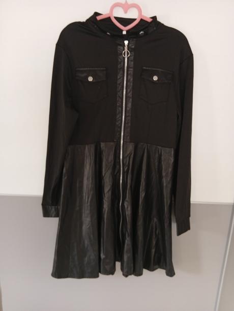 Šaty s koženkou 2xl, xxl