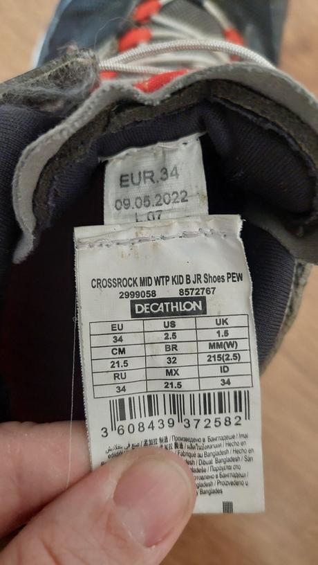 Turistické topánky, 34