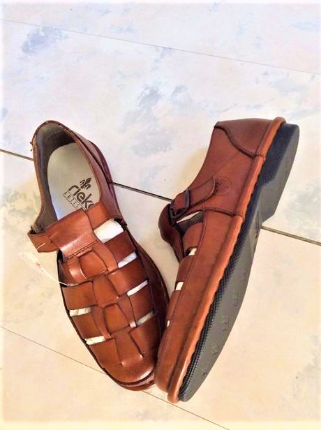 Celokožené retro sandále rieker, rieker,42