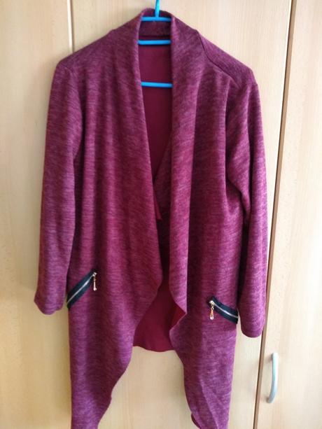 Bordový predĺžený sveter, 40