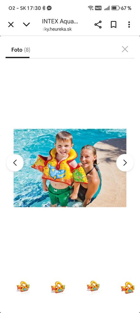 Plávacia vesta s rukávnikmi intex, 