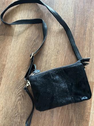 Kožušinová kožená kabelka,