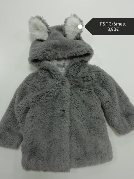 Kožuštek kabátik s uškami, f&f,68