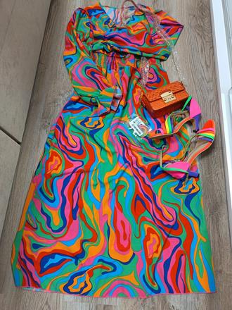 Pestrofarebné šaty, xl