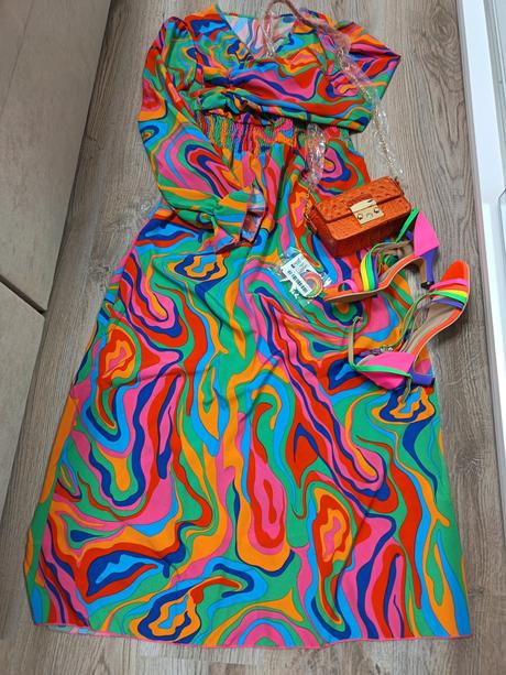 Pestrofarebné šaty, xl