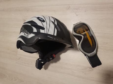 Lyžiarska prilba + okuliare,detská - pre školáka, uvex,s