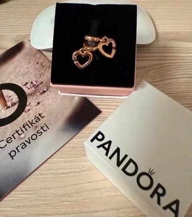 Pandora pozlátená korálka spojené srdcia sestier-n, pandora