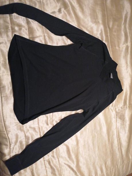 Čierne tričko s dlhými rukávmi, xs