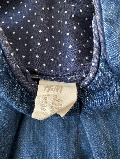 Riflové šaty h&m 92 + grátis, h&m,92
