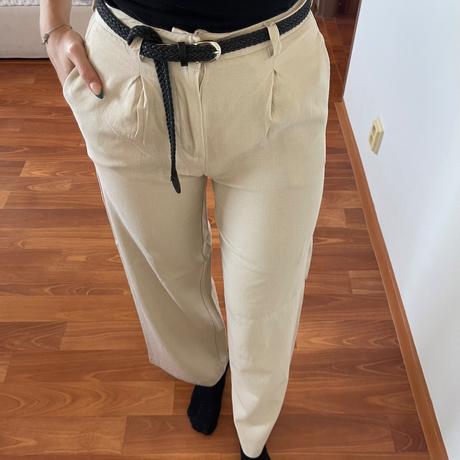 Ľanové nohavice s opaskom, stradivarius,34