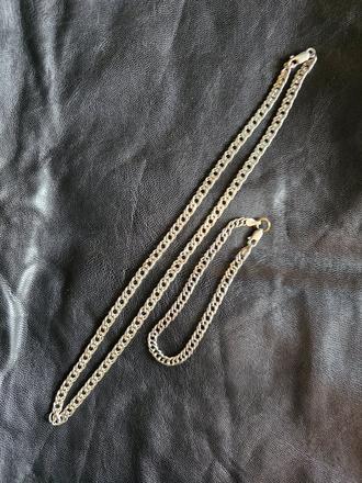 Strieborný set retiazka a náramok,