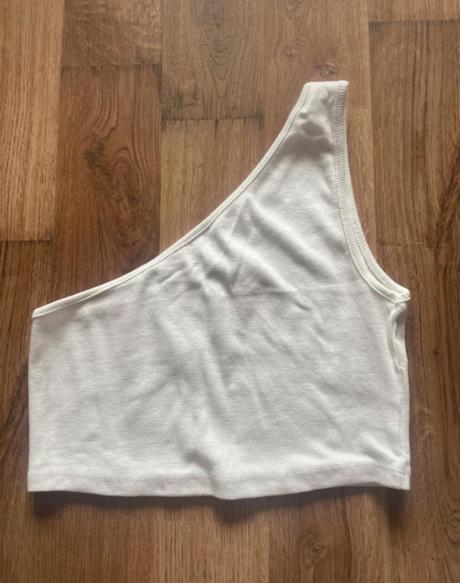 Biely crop top, m