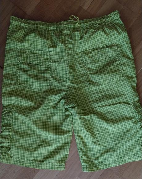 Limetkovo - zelené kraťasy s drobným károm, 170