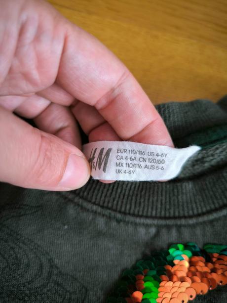 Premieňacia mikina h&m s flitrami krokodil, h&m,110
