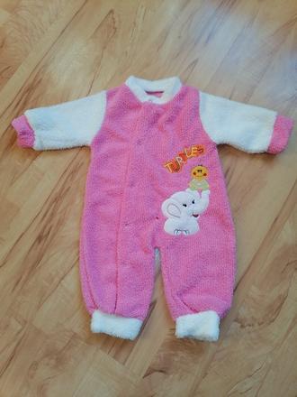 Huňatý ružový overal - 68, 68