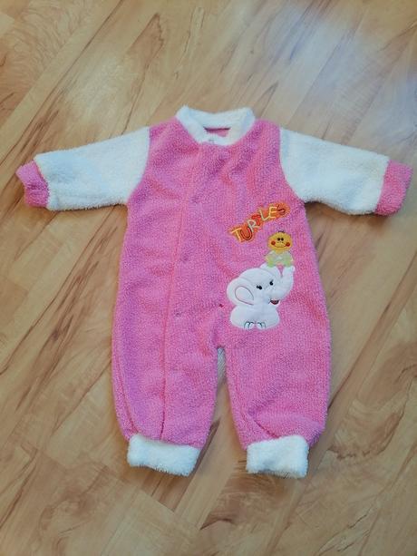 Huňatý ružový overal - 68, 68