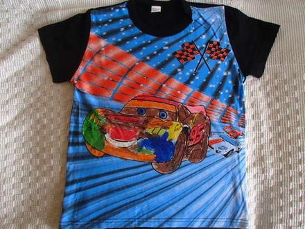 Tričko s autom hand made v.128, 128