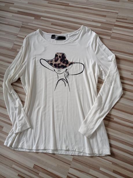Krémové tričko s dl.rukávom veľ.44/46, bonprix,44