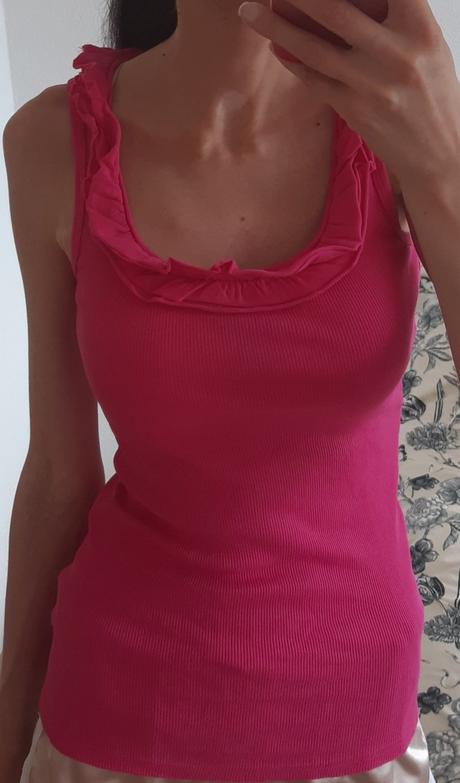 Ruzovy top s volanikom, terranova,s