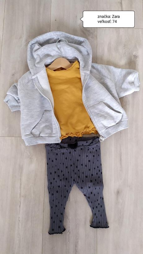 Komplet mikina, tričko, legíny, zara,74