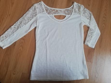 Biele tričko s čipkou, m