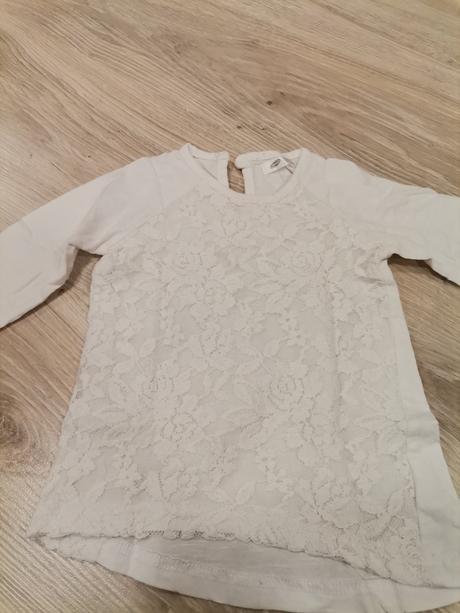 Dievčenské biele tričko s čipkou, pepco,74