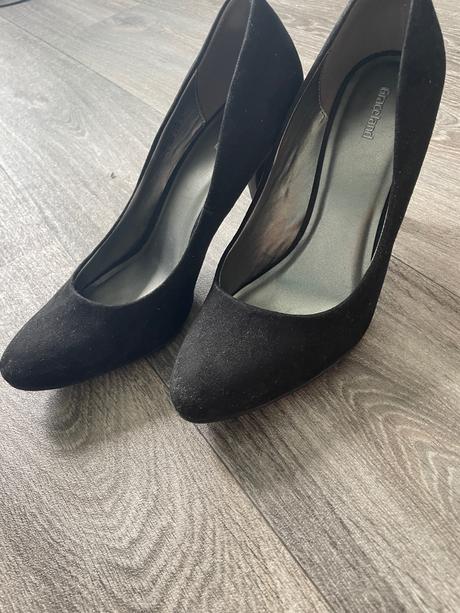 Semišové elegantné čierne lodičky, graceland,40