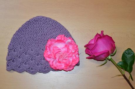 Háčkovaná čiapočka s kvetom, 50 - 158